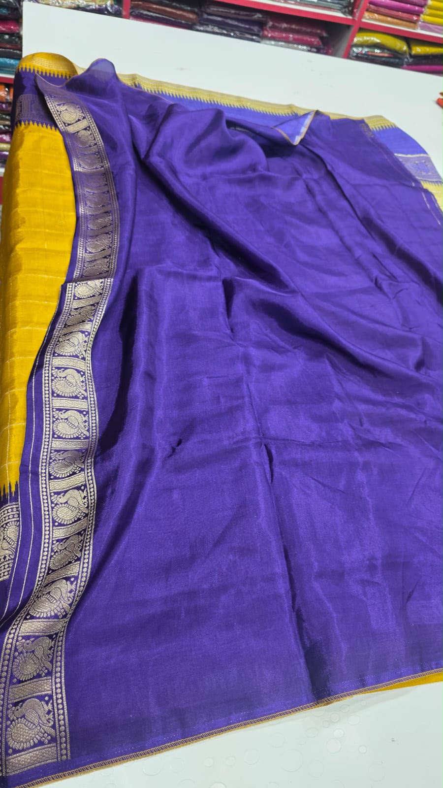 Premium Quality Pure Viscose Silk Saree With Zari Weaving Bentex Border & Peacock Design Rich Pallu & Contor Blouse