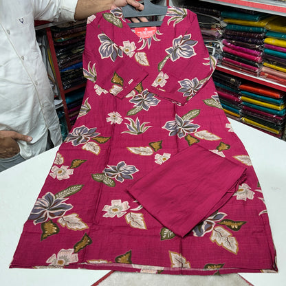 💯 premium quality 
Gadwal cotton febric set
With digital design 
Pant with pocket