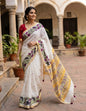 💯 premium quality  Soft butter Linen febric saree with mirror design  ₹ 750