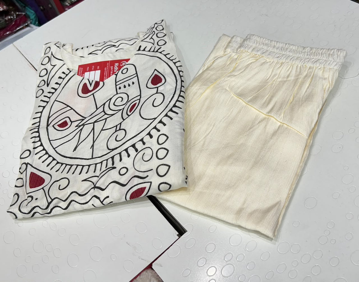 💯 premium quality  Gadwal cotton febric  Office wear set With kalamkari design