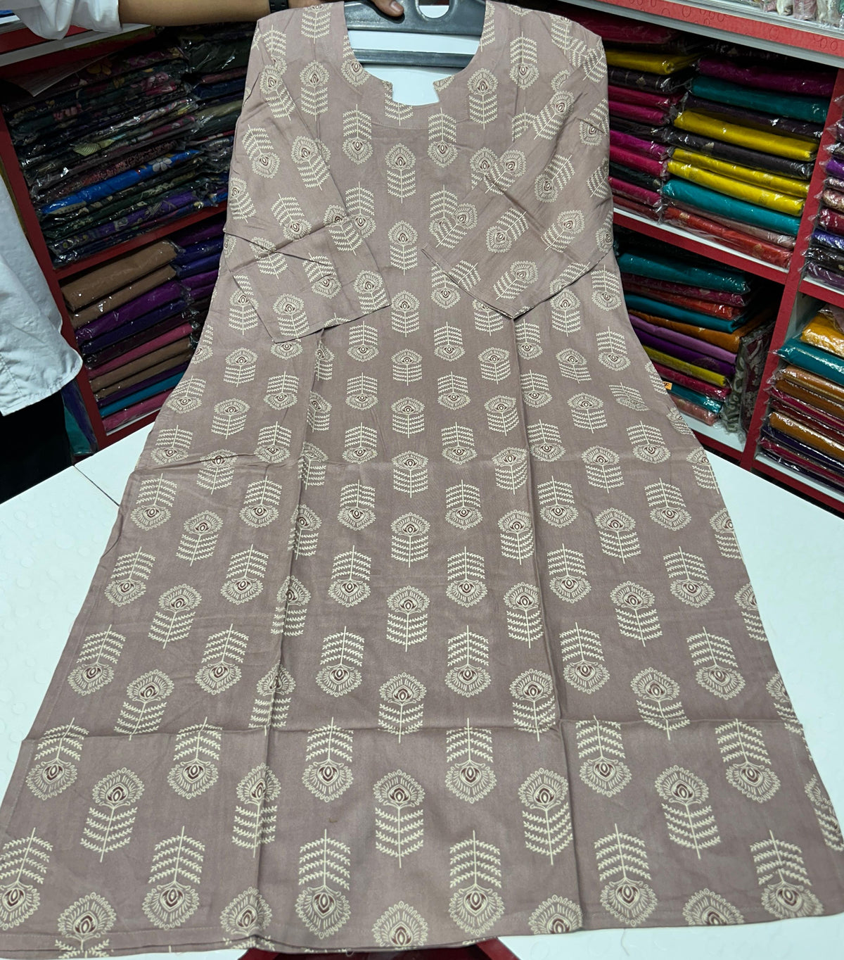 100% Premium Quality Soft Cotton Fabric Kurti with Pocket Grey