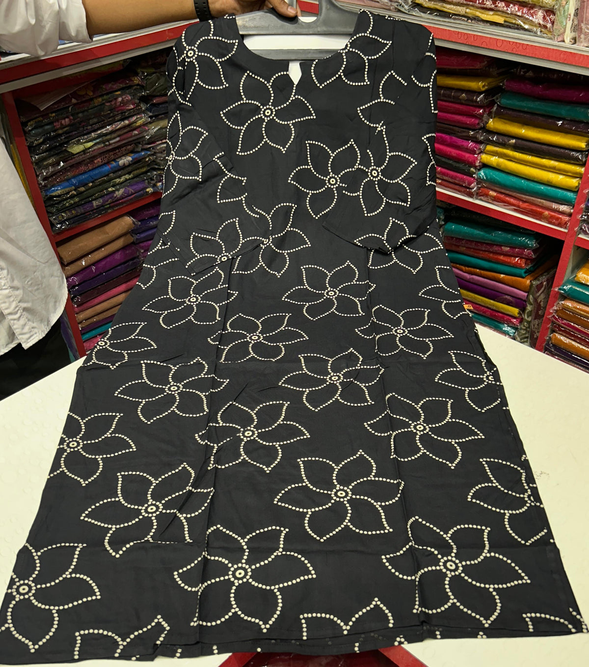 100% Premium Quality Soft Cotton Fabric Kurti with Pocket Black