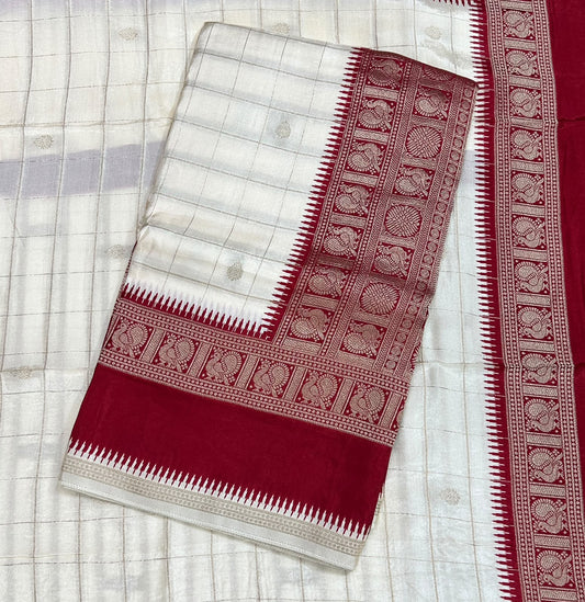 Premium Quality Pure Viscose Silk Saree With Zari Weaving Bentex Border & Peacock Design Rich Pallu & Contor Blouse 2