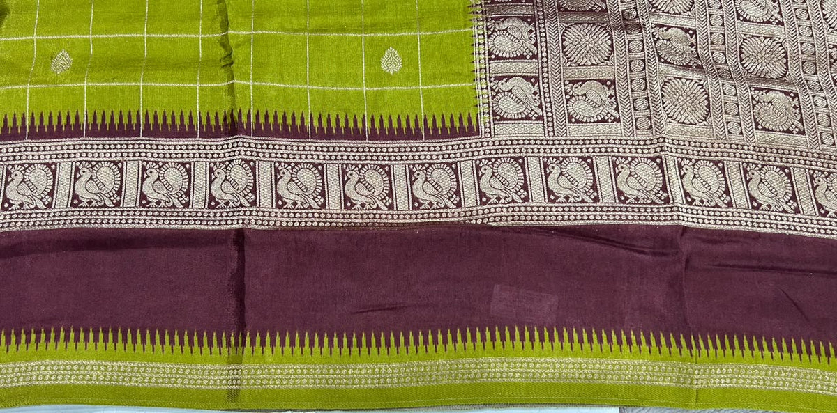 Premium Quality Pure Viscose Silk Saree With Zari Weaving Bentex Border & Peacock Design Rich Pallu & Contor Blouse