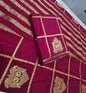 Premium Quality Viscose khadi Georgette saree  With Zari Weaving check & Ratha Design Saree 3