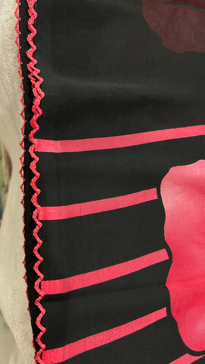 premium quality  Shiffon georgette saree  With arco border design