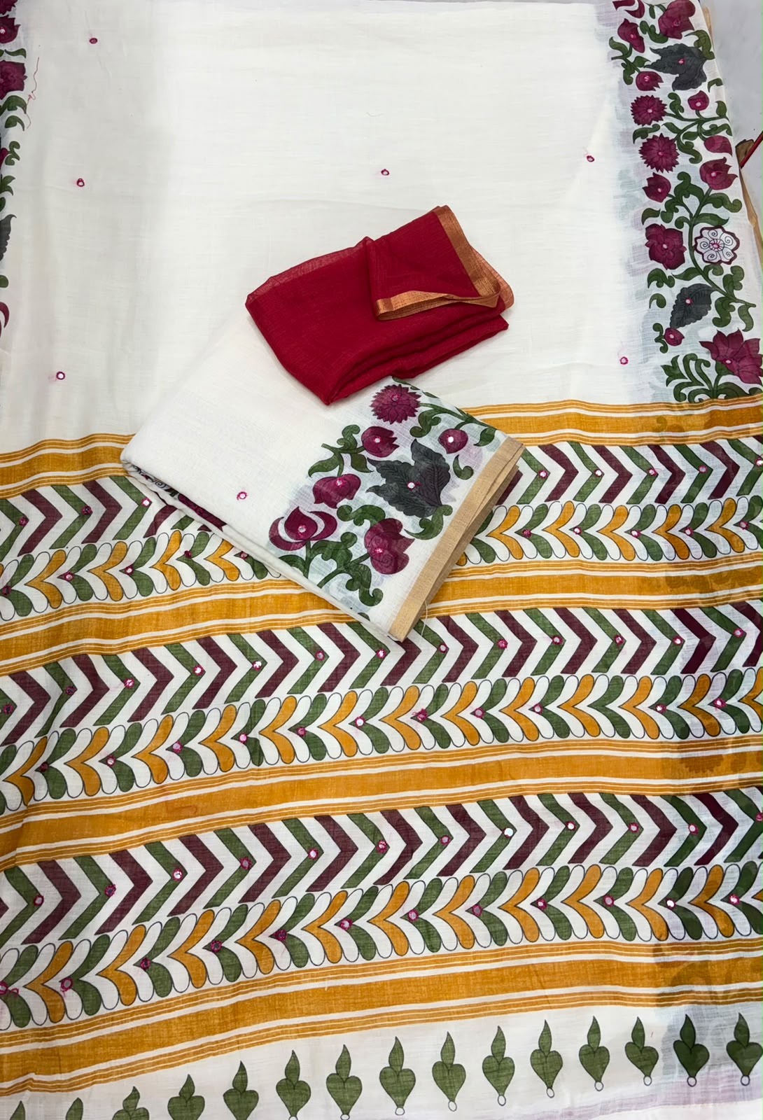 💯 premium quality  Soft butter Linen febric saree with mirror design  ₹ 750